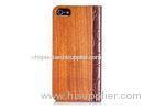 Walnut or Bamboo Wooden Cell Phone Case , Genuine Leather and Wood Folio Iphone5S Cases