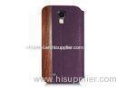 Natural Wood And Leather Samsung Galaxy S4 Folio Case , Personalized Cell Phone Cases