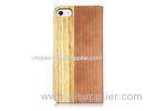 Customizable Ultra Thin Wooden Cell Phone Case Iphone5 / 5S Leather Folio Case