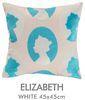 Elizabeth Embroidery Velvet Sofa Seat Cushion Covers Square , Blue Red Pillows