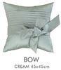 Square Blue Handmade Bow Decorative Pillow Cover 18 Inch For Living Room Office