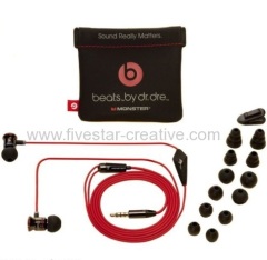 New Monster Beats by Dr.Dre iBeats In-Ear Noise-Isolating Headphones Earphones with ControlTalk Black Aluminium