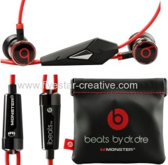 New Monster Beats by Dr.Dre iBeats In-Ear Noise-Isolating Headphones Earphones with ControlTalk Black Aluminium