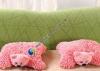 Cute Cartoon Chenille Microfiber Pillow , Red Pink Sofa Cushion for Rest