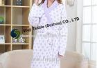 Super Soft White & Purple Bath Robe , Chenille Wrap Robe