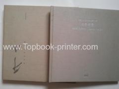 linen cloth cover silver stamping hardcover or casebound book with box printing