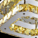 Square shape crystal ceiling lamps/ stainless steel crystal LED Ceiling lamp