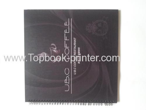 spiral plastic coil UV coating cover coffee hardcover or hardback book