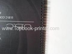 Print spiral plastic coil UV coating cover coffee hardcover or hardback books