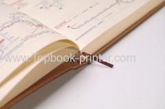 High-grade yellow PU leather embossed cover notebook with ribbons printer