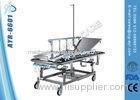 Manual Adjustable Stainless Steel Patient Transport Stretcher Trolley With Infusion Pole