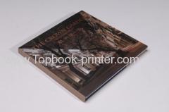 High-grade cloth cover gold-stamped hardcover brochure with gold cardboard dust jacket printing