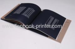 High-grade cloth cover gold-stamped hardcover brochure with gold cardboard dust jacket printing