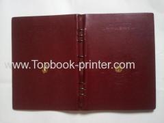 Top-grade debossing hot-stamped leather cover wire-binding hardcover book