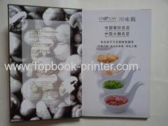 High-grade debossed silk cover sewn-glued binding restaurant hardcover book printer