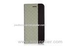 Wood And Grid Pattern iPhone Leather Folio Case , Magnetic iPhone 6 Wallet
