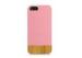 Pink Leather iPhone 5 Wooden Back Case / protective phone cases for iphone