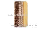 Colorful Personalized Bamboo and Leather Folio Case For iPhone 5 / 5s Wallet Covers