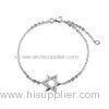 Lucky Tiny Star Bracelet With Rhinestone , Adjustable Charm Bracelets For Women