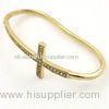 Fashion Bangle Bracelet Rhinestone Cross With gold plated Bracelet