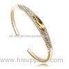 Trendy Woman Gold Plated Cuff Bangle Support Yellow Gold / Rhodium