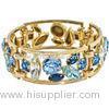 Gold Plated Bangle Bracelet Wide Rhinestone Bangle For Women Gift