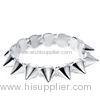 Sterling Silver Bangle Bracelet Gothic Punk Rock Studs Spike Rivets Bangle