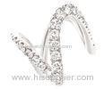 No Lead Women Bridal Fashion Jewelry Rings Zircon Twist Rings In Sterling Silver