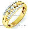 18K Fashion Jewelry Rings Sterling Silver Diamond High-polish Wedding Ring