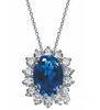 Bridal Band Fashion Jewelry Necklaces Blue Diamond Pendant Necklace