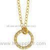 Gold Plated Fashion Jewelry Necklaces Rhinestone Open Circle Pendant Necklace