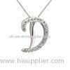 Zircon Sterling Silver Initial D alphabet Pendant High End Fashion Jewelry