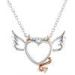 Heart Silver Fashion Jewelry Pendants Angel Wing Two-tone Pendant