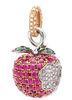Red Apple Drop Rhinestone Pendant , Stylish Girls / Lady Pendants Jewellery