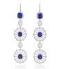 Sterling Silver Bridal Crystal Rhinestone Long Drop Fashion Jewellery Earrings