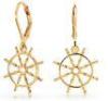 Unique Female Party Gold Plating Stylish Earrings Of Steering Wheel Shape