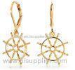 Unique Female Party Gold Plating Stylish Earrings Of Steering Wheel Shape
