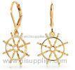 Unique Female Party Gold Plating Stylish Earrings Of Steering Wheel Shape