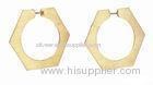 Unique Ladies Personalized Silver Hexagon Hoop Earrings Support Rose Gold