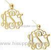 Custom 925 Stylish Earrings , Fantastic Yellow Gold Alphabet Earrings