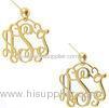 Custom 925 Stylish Earrings , Fantastic Yellow Gold Alphabet Earrings
