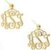 Custom 925 Stylish Earrings , Fantastic Yellow Gold Alphabet Earrings