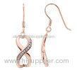 Party 925 Sterling Silver Fashion Jewelry Infinty Rose Gold Hanging Earrings