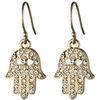 Novelty Rhinestone 925 Silver Fashion Jewelry Hamsa Hand Earrings For Gift