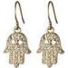 Novelty Rhinestone 925 Silver Fashion Jewelry Hamsa Hand Earrings For Gift
