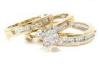 Carat Princess Cut Silver Fashion Jewelry Gold Diamond Wedding Ring Set