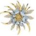 Stylish Unique Gold / Silver Rhinestone Flower Brooch for Ladies Costume