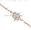 Ladies Decorative Trendy Rose Gold Plated Fatima Hand Bracelet of 925 Silver