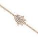 Ladies Decorative Trendy Rose Gold Plated Fatima Hand Bracelet of 925 Silver
