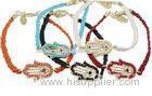 Fatima Multicolor String And Crystal Hamsa Hand Bracelet Jewellery for Children